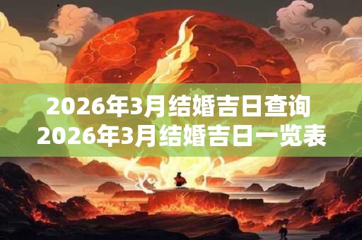 2026年3月结婚吉日查询 2026年3月结婚吉日一览表