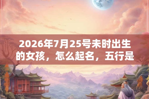 2026年7月25号未时出生的女孩，怎么起名，五行是什么？