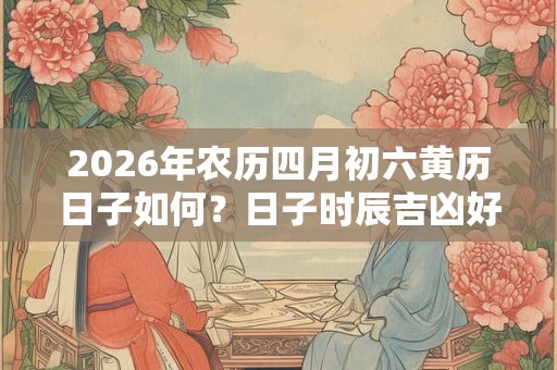 2026年农历四月初六黄历日子如何？日子时辰吉凶好不好？