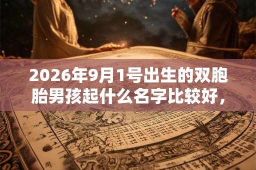 2026年9月1号出生的双胞胎男孩起什么名字比较好，五行属什么