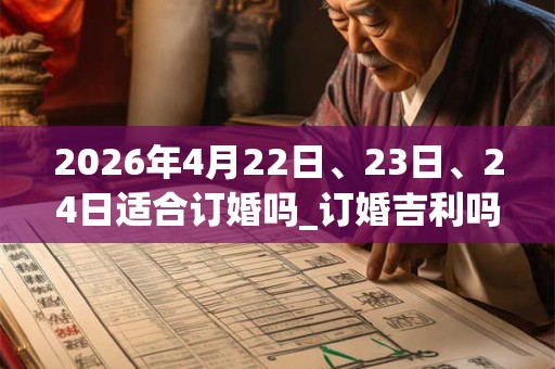 2026年4月22日、23日、24日适合订婚吗_订婚吉利吗