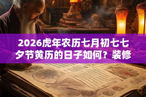 2026虎年农历七月初七七夕节黄历的日子如何？装修动土好吗？