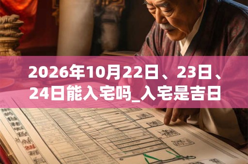 2026年10月22日、23日、24日能入宅吗_入宅是吉日吗 2026年10月22日、23日、24日能入宅吗_入宅是吉日吗