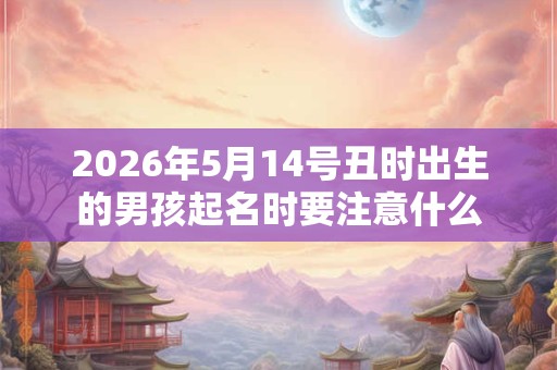 2026年5月14号丑时出生的男孩起名时要注意什么