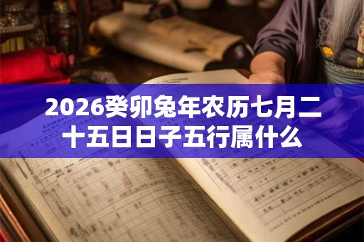 2026癸卯兔年农历七月二十五日日子五行属什么