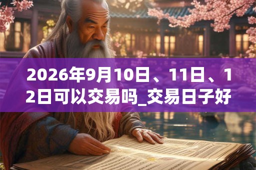2026年9月10日、11日、12日可以交易吗_交易日子好吗