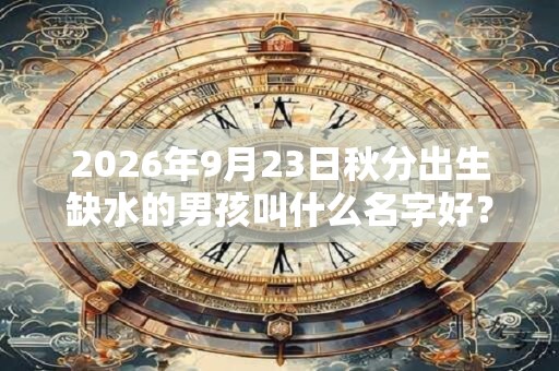2026年9月23日秋分出生缺水的男孩叫什么名字好？