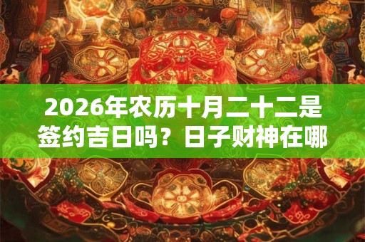 2026年农历十月二十二是签约吉日吗？日子财神在哪个位置？
