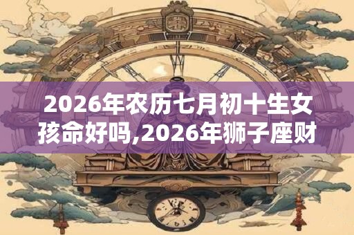 2026年农历七月初十生女孩命好吗,2026年狮子座财运好吗? 2026年农历七月初十生女孩命好吗,2026年狮子座财运好吗?