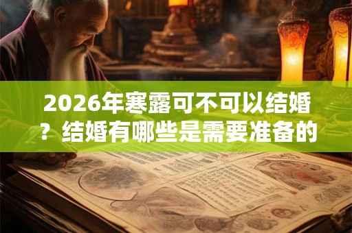 2026年寒露可不可以结婚？结婚有哪些是需要准备的？