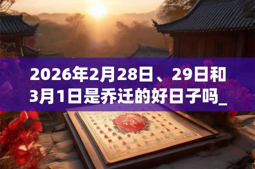 2026年2月28日、29日和3月1日是乔迁的好日子吗_乔迁可以吗