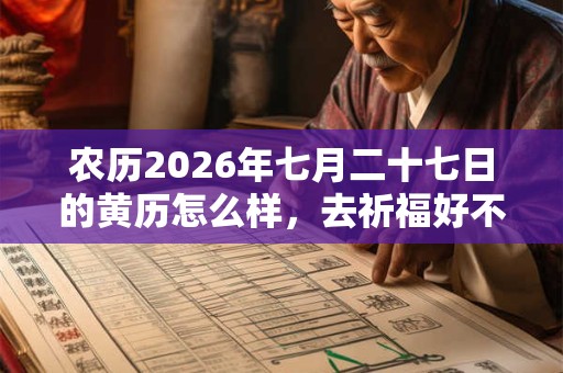 农历2026年七月二十七日的黄历怎么样，去祈福好不好？