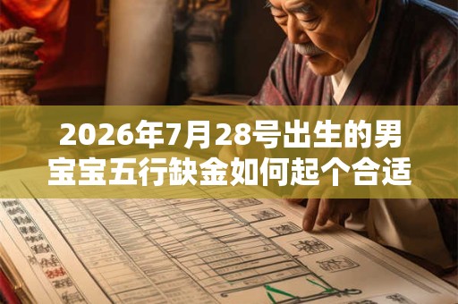 2026年7月28号出生的男宝宝五行缺金如何起个合适的名字