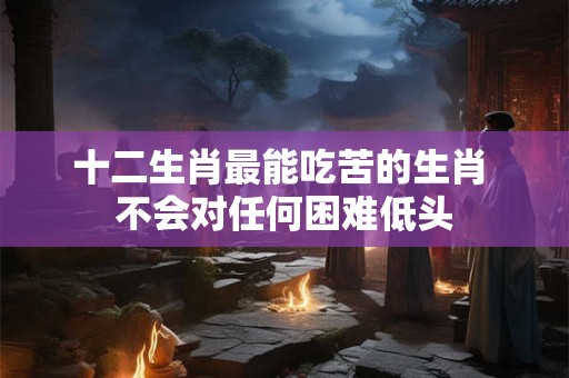 十二生肖最能吃苦的生肖 不会对任何困难低头