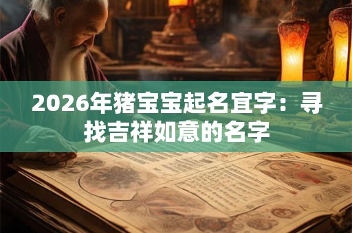 2026年猪宝宝起名宜字：寻找吉祥如意的名字