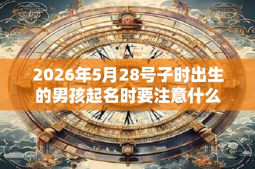 2026年5月28号子时出生的男孩起名时要注意什么