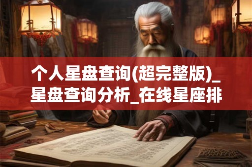 个人星盘查询(超完整版)_星盘查询分析_在线星座排盘