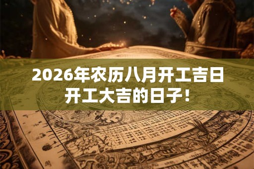 2026年农历八月开工吉日开工大吉的日子！