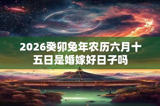 2026癸卯兔年农历六月十五日是婚嫁好日子吗