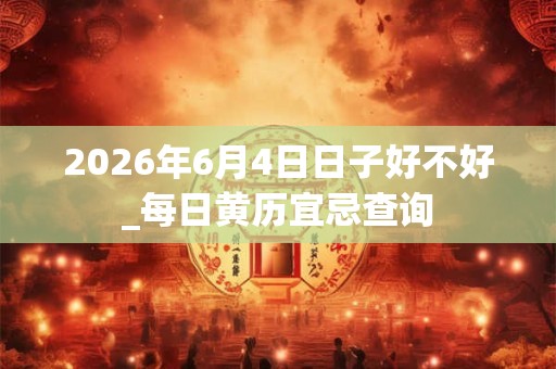 2026年6月4日日子好不好_每日黄历宜忌查询
