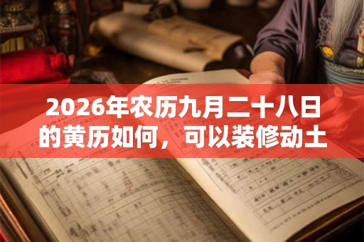 2026年农历九月二十八日的黄历如何，可以装修动土吗？