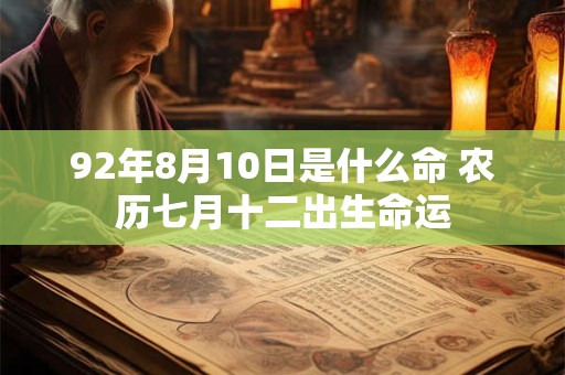 92年8月10日是什么命 农历七月十二出生命运 92年8月10日是什么命 农历七月十二出生命运