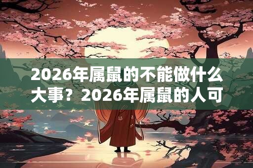 2026年属鼠的不能做什么大事？2026年属鼠的人可以换工作吗？