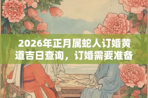 2026年正月属蛇人订婚黄道吉日查询，订婚需要准备什么？