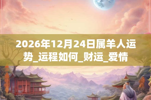 2026年12月24日属羊人运势_运程如何_财运_爱情