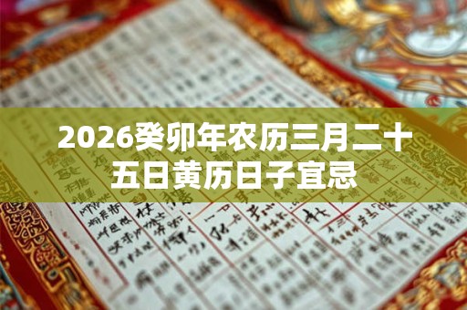 2026癸卯年农历三月二十五日黄历日子宜忌