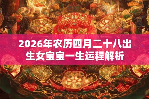 2026年农历四月二十八出生女宝宝一生运程解析