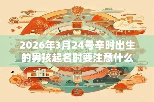2026年3月24号辛时出生的男孩起名时要注意什么