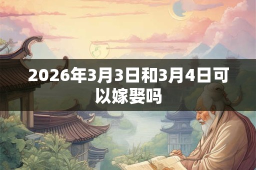 2026年3月3日和3月4日可以嫁娶吗 2026年3月3日和3月4日可以嫁娶吗