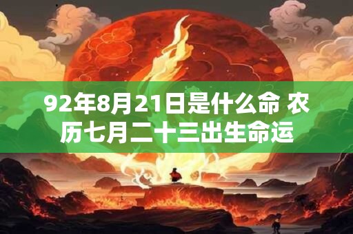 92年8月21日是什么命 农历七月二十三出生命运