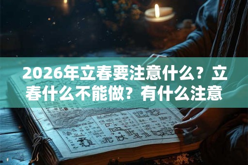 2026年立春要注意什么？立春什么不能做？有什么注意事项？