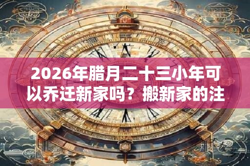 2026年腊月二十三小年可以乔迁新家吗？搬新家的注意事项？