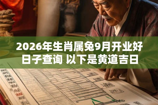 2026年生肖属兔9月开业好日子查询 以下是黄道吉日