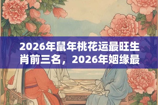 2026年鼠年桃花运最旺生肖前三名，2026年姻缘最旺盛的生肖