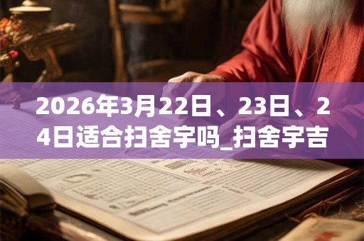 2026年3月22日、23日、24日适合扫舍宇吗_扫舍宇吉利吗