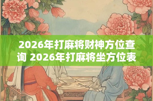 2026年打麻将财神方位查询 2026年打麻将坐方位表