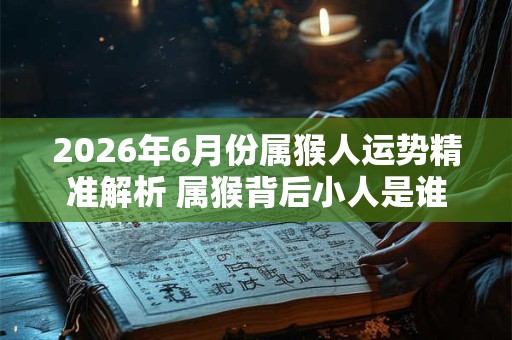 2026年6月份属猴人运势精准解析 属猴背后小人是谁