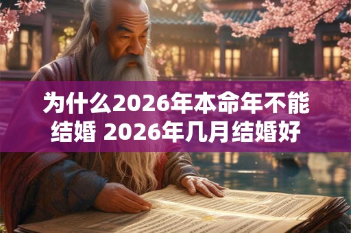 为什么2026年本命年不能结婚 2026年几月结婚好