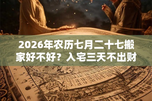 2026年农历七月二十七搬家好不好？入宅三天不出财是啥意思