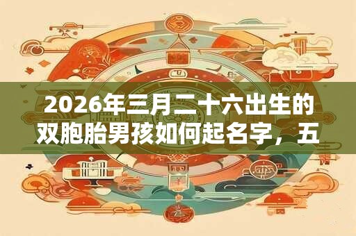 2026年三月二十六出生的双胞胎男孩如何起名字，五行属什么