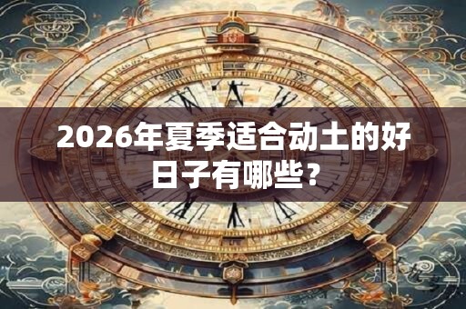 2026年夏季适合动土的好日子有哪些？