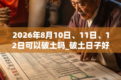 2026年8月10日、11日、12日可以破土吗_破土日子好吗