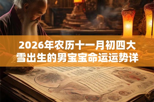 2026年农历十一月初四大雪出生的男宝宝命运运势详解 2026年农历十一月初四大雪出生的男宝宝命运运势详解
