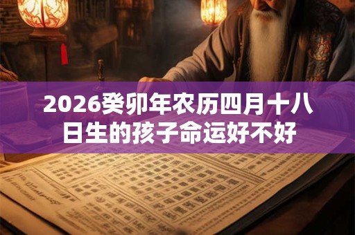 2026癸卯年农历四月十八日生的孩子命运好不好