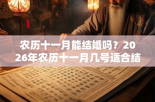 农历十一月能结婚吗？2026年农历十一月几号适合结婚？