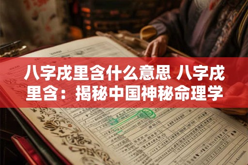 八字戌里含什么意思 八字戌里含：揭秘中国神秘命理学之谜